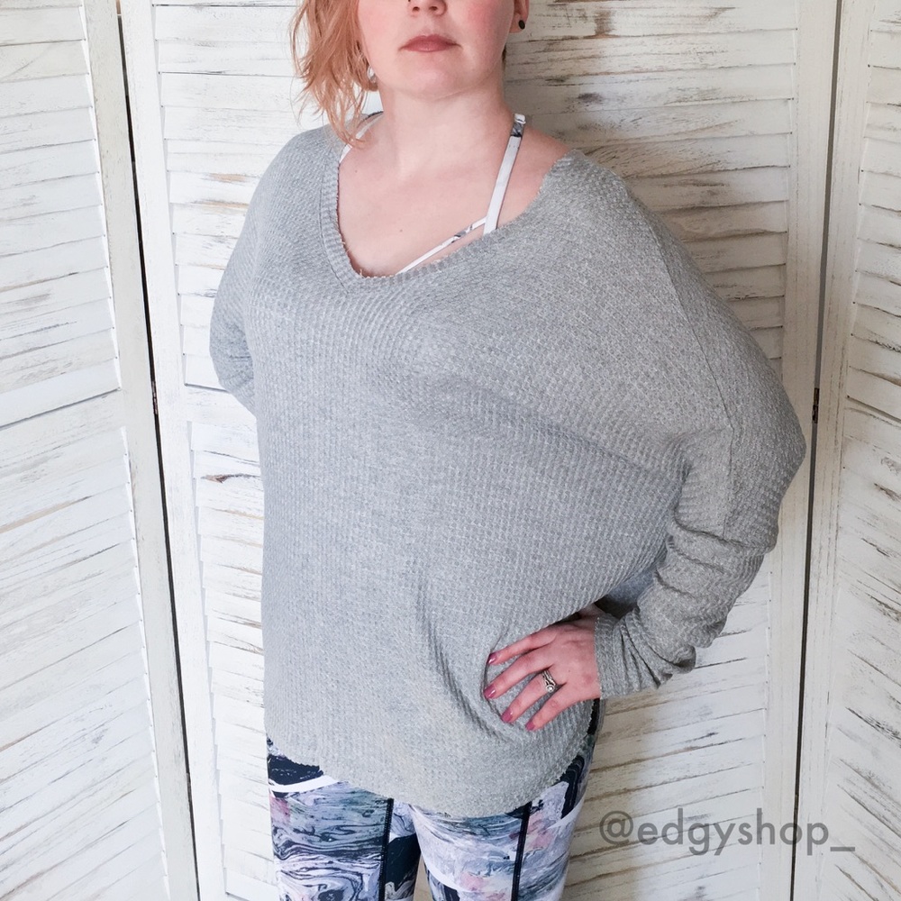 V Neck Thermal Long Sleeve Top - Picture 2 of 7